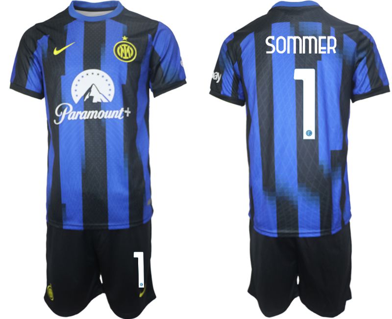 Men 2023-2024 Club Inter Milan home blue #1 Soccer Jersey